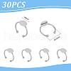 Unicraftale 30Pcs Adjustable 304 Stainless Steel Finger Rings Components STAS-UN0059-79A-3