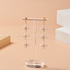 Mother's Day Jewellery Natural Pearl Flower Long Dangle Stud Earrings EJEW-JE05208-4