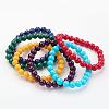 Natural Mashan Jade Beads Stretch Bracelets BJEW-JB03077-1