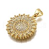 Rack Plating Brass Micro Pave Cubic Zirconia Pendants KK-K401-52B-G-2