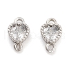 Brass Pave Clear Cubic Zirconia Connector Charms KK-P271-35P-1