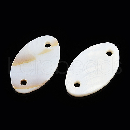 Natural Freshwater Shell Connector Charms X-SHEL-N026-214A-A01-1