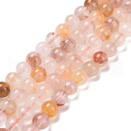 Natural Hematoid Quartz/Ferruginous Quartz Bead Strands G-E571-20A-1
