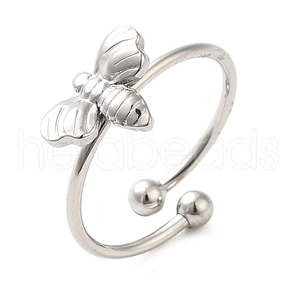 Non-Tarnish 304 Stainless Steel Open Cuff Ring RJEW-M167-06P-1