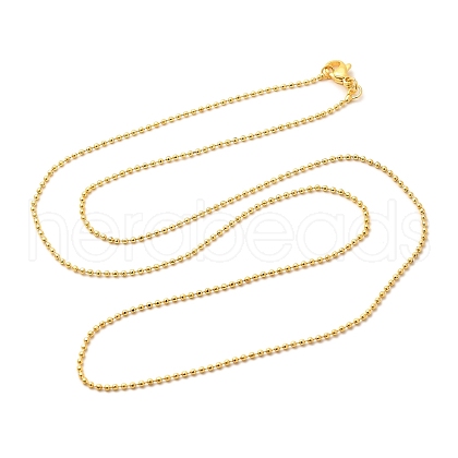 1.5mm Rack Plating Brass Ball Chain Necklaces for Women Men MAK-L044-62G-1