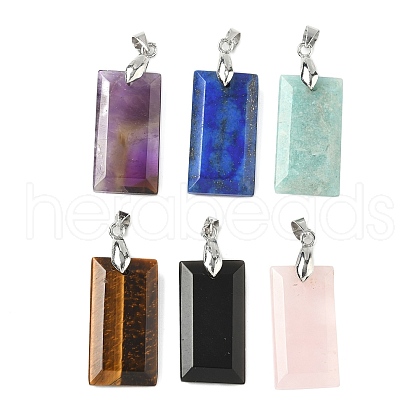 Natural Mixed Stone Faceted Pendants G-L623-03P-1