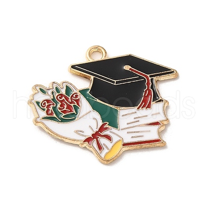 Graduation Season Alloy Enamel Pendants ENAM-R147-08A-G-1