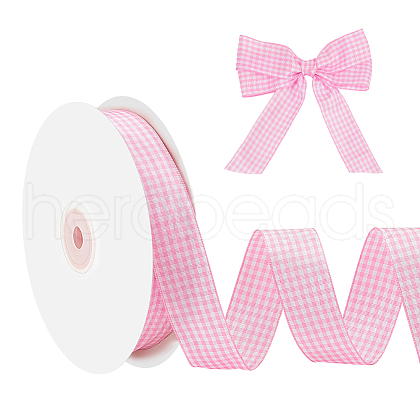 50 Yards Polyester Tartan Ribbons OCOR-WH0093-28A-1