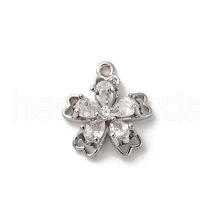 Brass Micro Pave Cubic Zirconia Charms KK-D371-04B-P-1