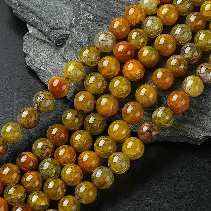 Dyed Natural Dragon Veins Agate Beads Strands G-C068-10mm-15-1
