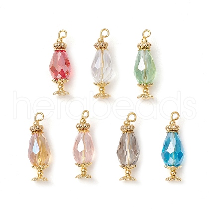 Electroplate Glass Pendants PALLOY-JF03568-1