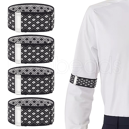 Cloth Elastic Adjustable Armbands Sleeve Bands with Iron Findings AJEW-WH0534-01-1