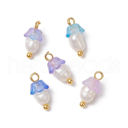 Flower Acrylic Charms PALLOY-JF03588-10-1