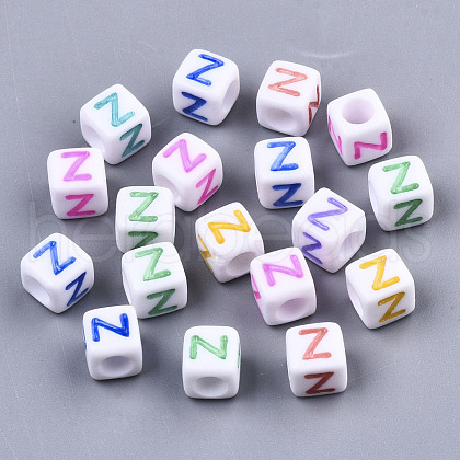 Opaque White Acrylic Beads SACR-R252-02Z-1