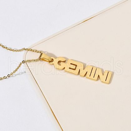 304 Stainless Steel Word Constellation Pendant Necklaces FS-WGAAB2A-01-1