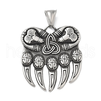 304 Stainless Steel Pendants STAS-V008-02AS-1