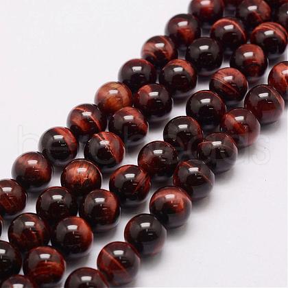 Natural & Dyed & Heated Tiger Eye Bead Strands G-P230-12-8mm-1