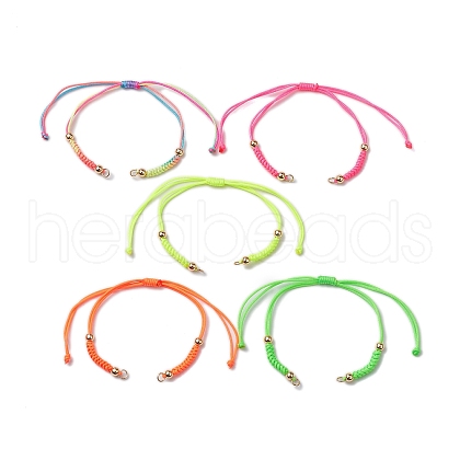 5 Colors Braided Nylon Cord Sets for DIY Bracelet Making AJEW-JB01238-1