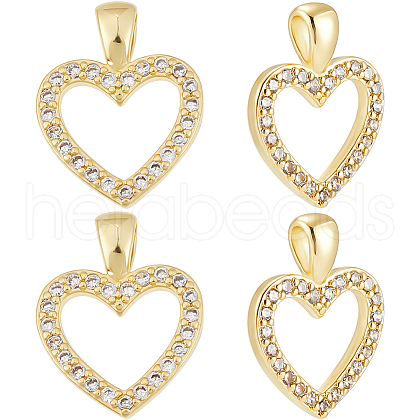 Beebeecraft 10Pcs Brass Cubic Zirconia Pendants KK-BBC0015-94-1