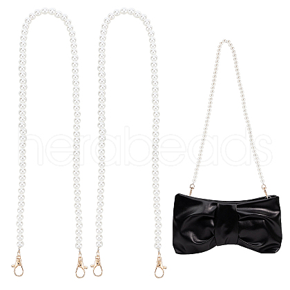   2Pcs Resin Imitation Pearl Bead Bag Straps FIND-PH0008-23B-1