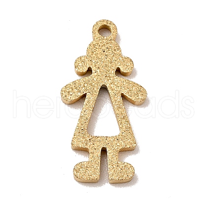 304 Stainless Steel Textured Pendants STAS-J040-06B-G-1