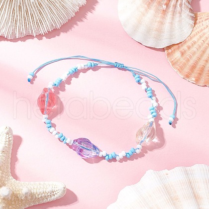 Adjustable Nylon Cord Braided Beads Bracelets BJEW-MZ00169-04-1