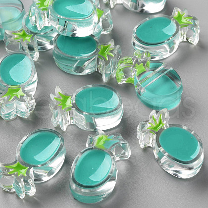 Transparent Enamel Acrylic Beads TACR-S155-002G-1