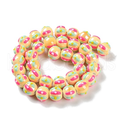 Handmade Porcelain Beads Strands PORC-L078-01G-1