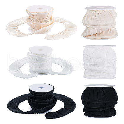  15 Yards 3 Colors Ruffled Chiffon Polyester Ribbon OCOR-TA0001-81-1