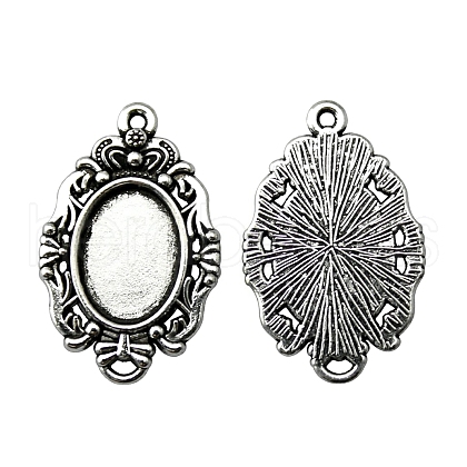 Tibetan Style Alloy Pendant Cabochon Settings PW-WG58EB0-02-1