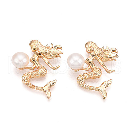Brass Natural Cultured Freshwater Pearl Pendants PEAR-N020-07K-1