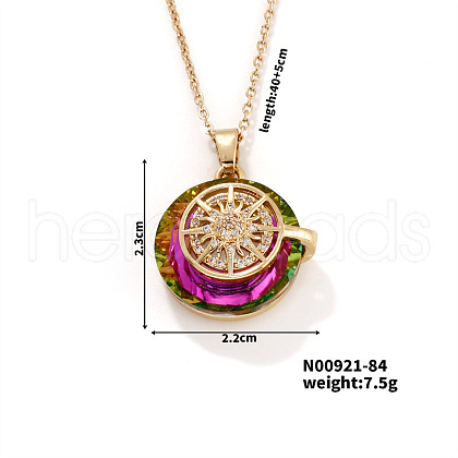 Vintage Sparkling Rhinestone Sun Pendant Necklaces PV3206-9-1