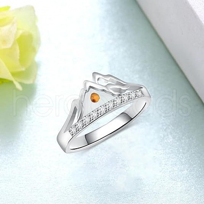 Mountain Zinc Alloy with Rhinestone Finger Rings for Women FS-WG7805C-01-1