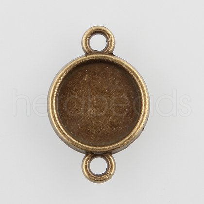 Flat Round Alloy Cabochon Connector Settings X-PALLOY-N0087-01AB-NF-1