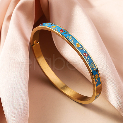 304 Stainless Steel Enamel Bangles FS-WG30162-01-1