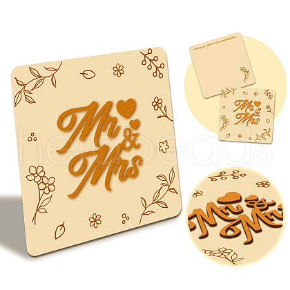 Wooden Commemorative Cards WOOD-WH0040-009-1