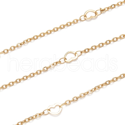 Ion Plating(IP) 304 Stainless Steel Heart Link Cable Chains STAS-P254-16G-1