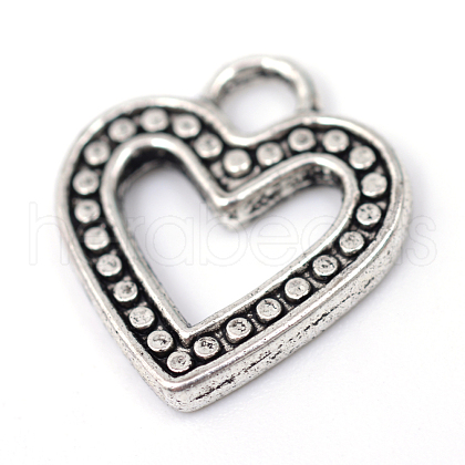 Tibetan Style Alloy Heart Charms TIBE-R309-10AS-NR-1