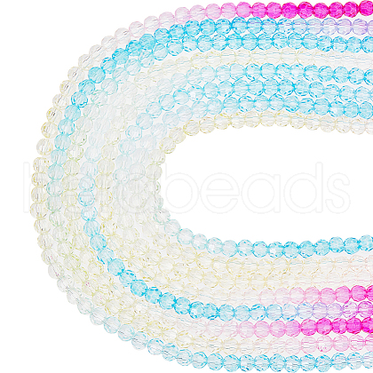 SUNNYCLUE 10 Strands Transparent Gradient Color Glass Beads Strands GLAA-SC0002-04F-1