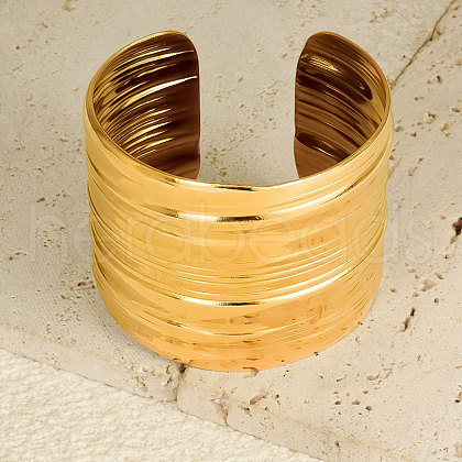 Hip-hop Stylish 304 Stainless Steel Cuff Bangles for Women EL2876-2-1