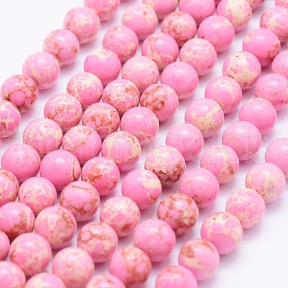 Synthetic Imperial Jasper Beads Strands G-F531-4mm-H01-1