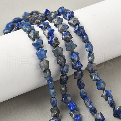 Natural Lapis Lazuli Star Beads Strands G-Z080-A05-1