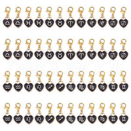 48Pcs 12 Styles Alloy Enamel Pendant Decoration HJEW-GO00109-1