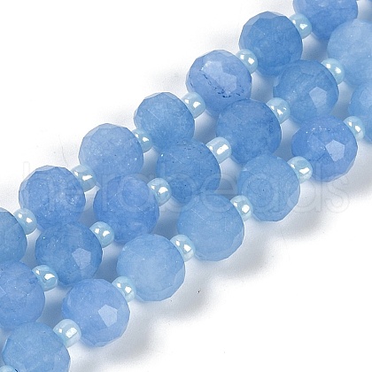 Natural Dyed White Jade Beads Strands G-H057-A22-12-1