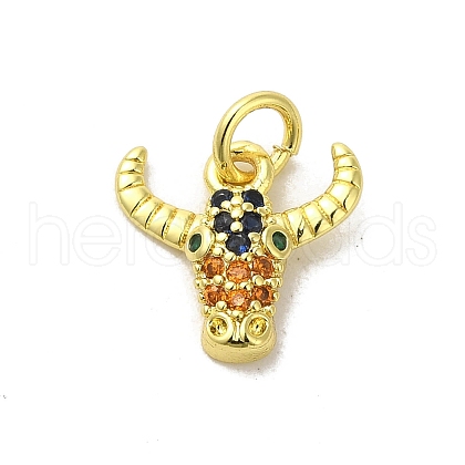 Real 18K Gold Plated Brass Pave Colorful Cubic Zirconia Pendants KK-M283-06A-02-1