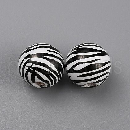 Printed Wood Beads WOOD-SZC0001-07B-1