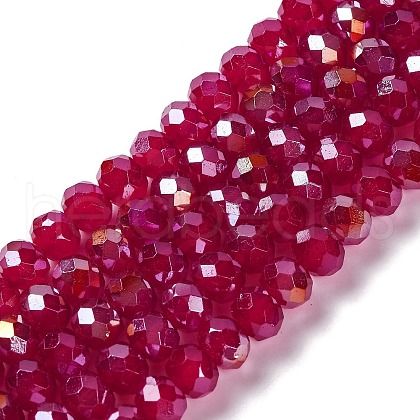 Baking Electroplate Glass Beads Strands DGLA-A039-J6MM-B02-1