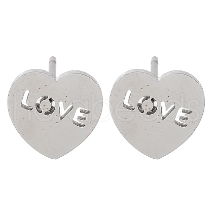 Non-Tarnish 304 Stainless Steel Stud Earrings EJEW-M242-02I-P-1