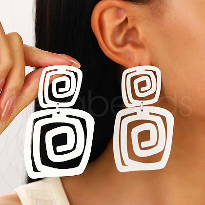Alloy Dangle Stud Earrings WG153F0-02-1