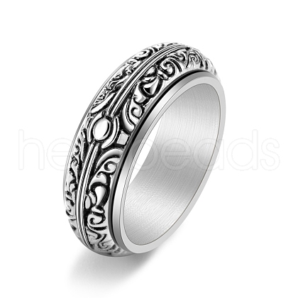 Rotatable Stainless Steel Finger Ring PW-WG74BEB-07-1